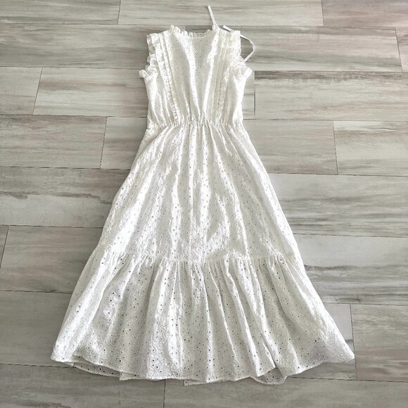 Ralph Lauren Authentic White Long Dress Women Size M - Picture 5 of 10